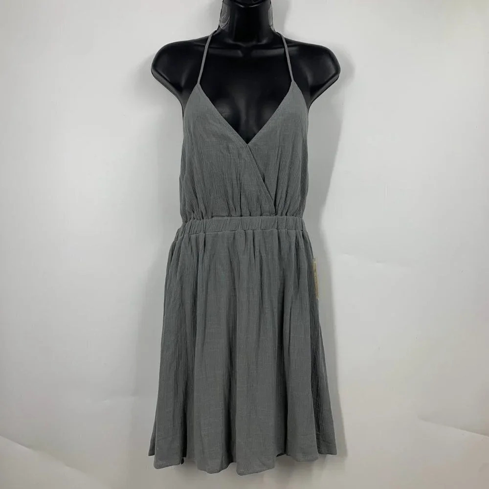 Rokoko Women's Into You Sage Strappy V Neck Dress Size M NWT